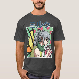 Camiseta Bebendo de Fada Estética Fairycore Japonês Strawb