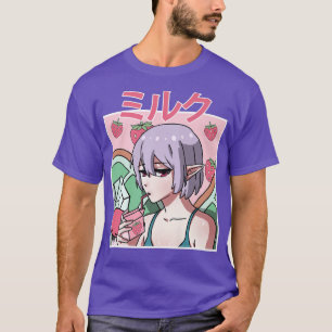 Camiseta Bebendo de Fada Estética Fairycore Japonês Strawb