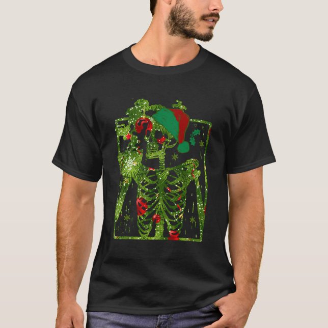 Camiseta Bebendo de Natal Café Mulheres no Dia das Bruxas (Frente)