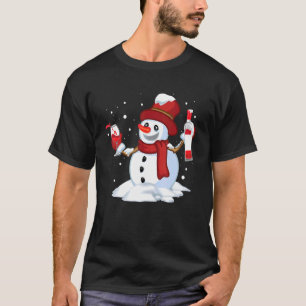 Camiseta Bebendo de Neve Vinho Vinho de Natal Vidro Vidro V