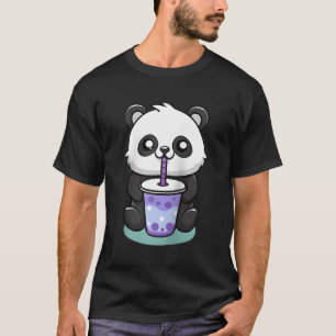 Camiseta Bebendo de Panda Boba Tea Anime Baseball