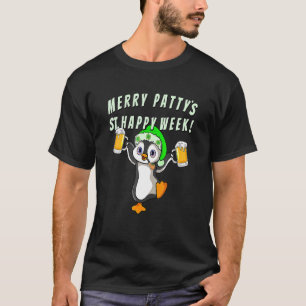 Camiseta Bebendo de Pinguim do Partido Dia de São Patrício