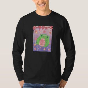 Camiseta Bebendo De sapo Sumo De Pêssego Bebida De Lata De 