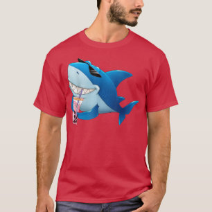Camiseta Bebendo de tubarão-branco Boba Tea Boy Men
