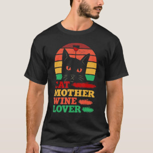 Camiseta Bebendo de vinho da Mãe de Gato