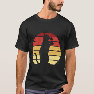 Camiseta Bebendo De Vinho De Gato De Gato De Gato De Silhue
