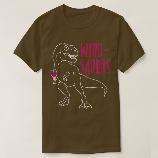 Camiseta Bebendo De Vinho Dinossauro Novelty Vinho Presente (Frente do Design)