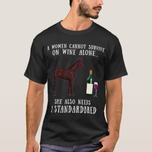 Camiseta Bebendo De Vinho E Tripulação De Cavalo De Base