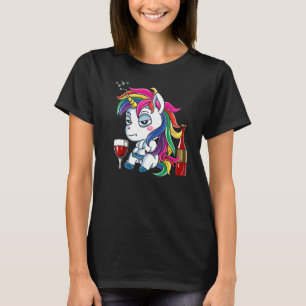 Camiseta Bebendo de Vinho Unicorn Bêbado