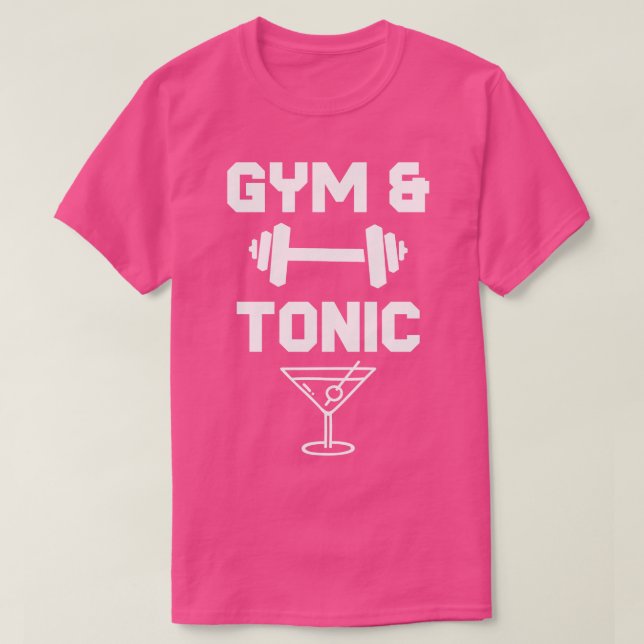 Camiseta Bebendo de Workout Tônico e Gym Engraçado (Frente do Design)