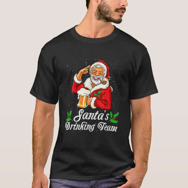 Camiseta Bebendo Do Bebendo Do papai noel Beer Beer Drinker (Frente)