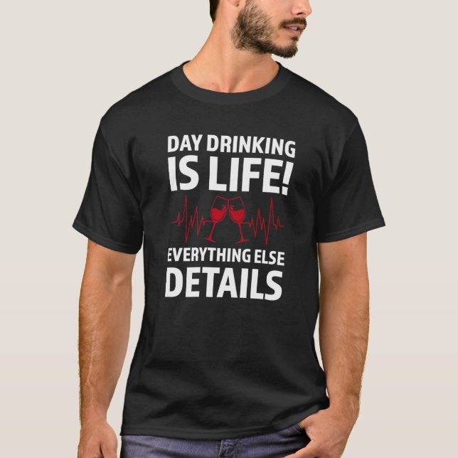 Camiseta bebendo do dia é bebendo de praia de festa (Frente)
