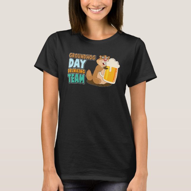 Camiseta Bebendo do Groundhog Correspondente à Equipe Beer  (Frente)