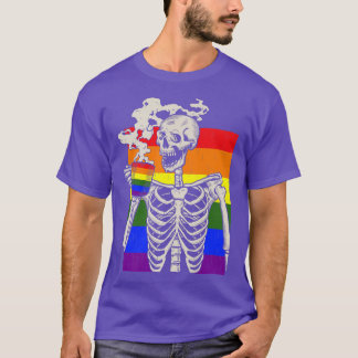 Camiseta Bebendo do Skelfee Café LGBTQ RetroOrgulho gay Fla