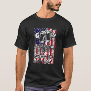 Camiseta Bebendo Em Naufragando Em 4 De Julho De Independên
