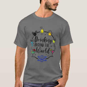 Camiseta Bebendo Engraçado Ao Redor Do Bebendo Mundial Do 