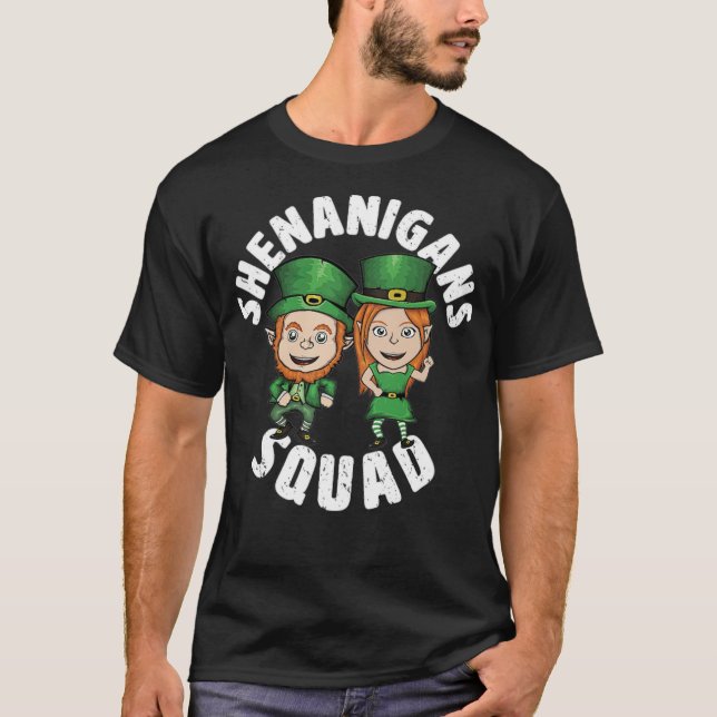 Camiseta Bebendo Engraçado Shenanigan Squad (Frente)