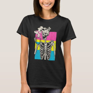 Camiseta Bebendo esquelético Café LGBT Q Orgulho Pansexual 