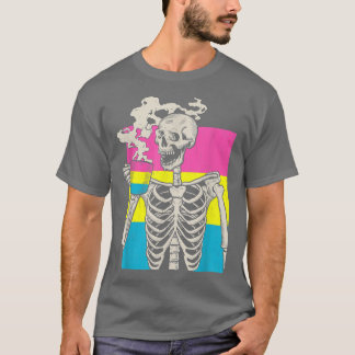 Camiseta Bebendo esquelético Café LGBT Q Orgulho Pansexual