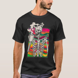 Camiseta Bebendo esqueleto Café Lgbt Q Orgulho Transgênero