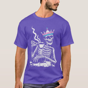 Camiseta Bebendo esqueleto Café LGBTQ Orgulho de Transgêner