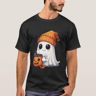 Camiseta Bebendo Fantasma Bonito Café Bougie Pumpkin Spice 