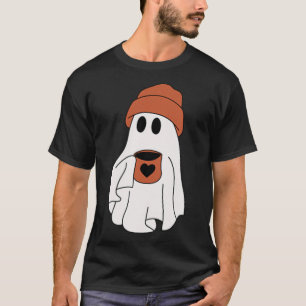 Camiseta Bebendo Fantasma Dia de as Bruxas engraçado De Caf