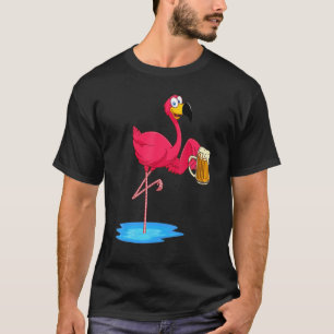 Camiseta Bebendo Flamingo Rosa Beer Beer Drinker Summer Vib