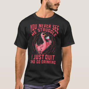 Camiseta Bebendo Flamingo Sem Luta Não Desativar P