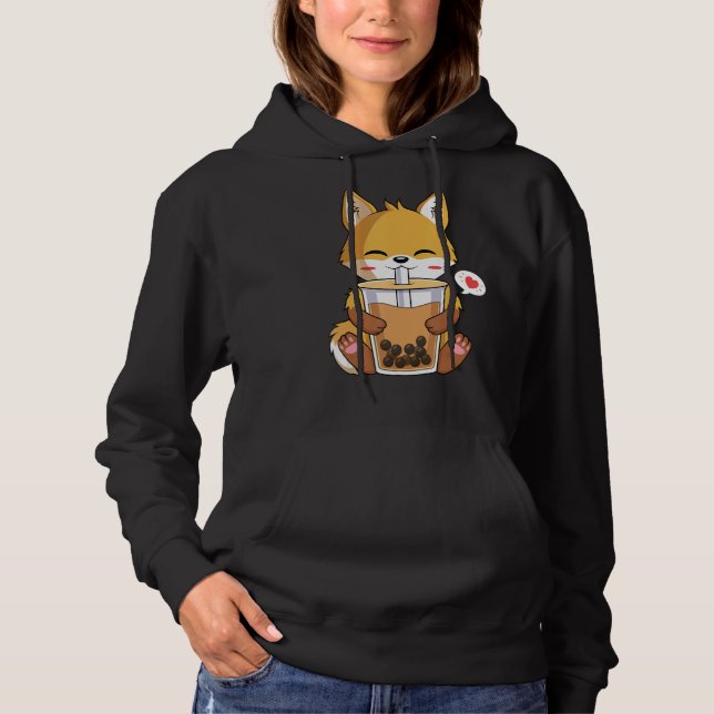 Camiseta Bebendo Fox Boba Bubble Tea Lover (Frente)
