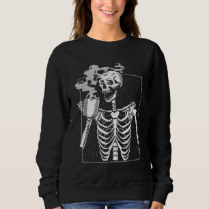Camiseta Bebendo Funny Skeleton Caffeine Lover Coff