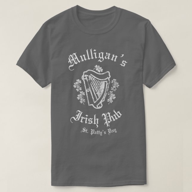 Camiseta Bebendo irlandês Pub Mulligans Bar irlandês (Frente do Design)