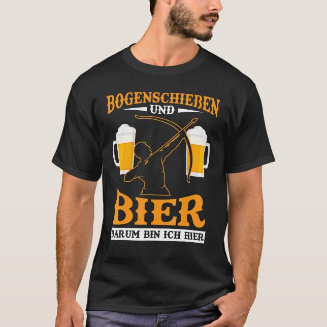 Camiseta Bebendo Mens Archery Beer Archer (Frente)