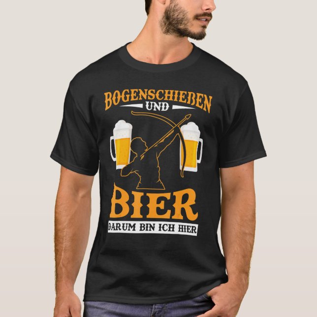 Camiseta Bebendo Mens Archery Beer Archer (Frente)