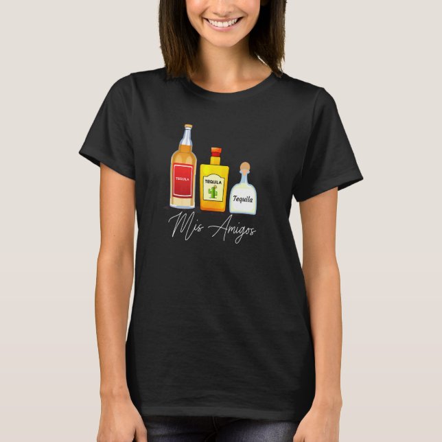 Camiseta Bebendo Mis Amigos Tequila Trendy (Frente)