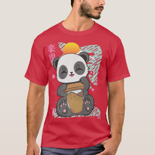 Camiseta Bebendo Panda Café Kawaii Bear Cub Moka Barista