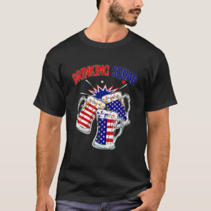 Camiseta Bebendo Quadrado Bebendo de Sinalizador Americano