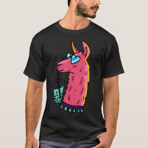 Camiseta Bebendo rosa vibrante Boba Tea Vestindo azul