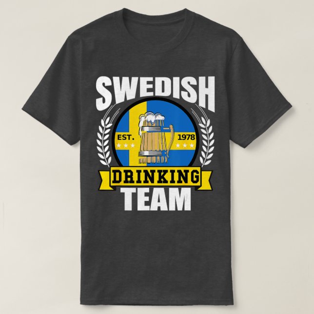 Camiseta Bebendo sueco Equipe Funny Suecia Flag Party (Frente do Design)