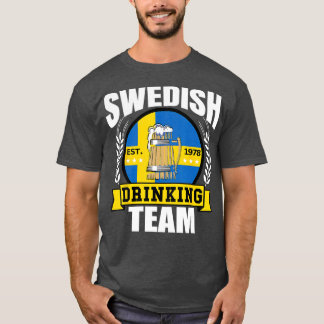 Camiseta Bebendo sueco Equipe Funny Suecia Flag Party