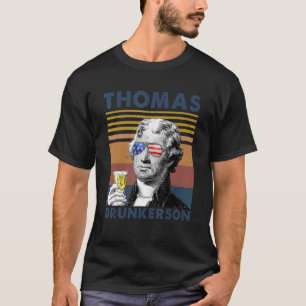 Camiseta Bebendo Thomas Drunkerson Partido 4 De Julho Jeff