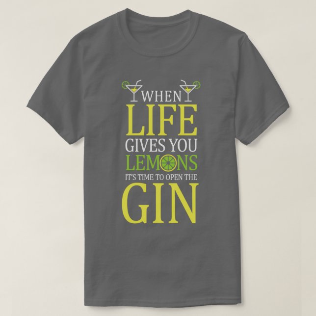 Camiseta bebendo tônico com álcool de gin (Frente do Design)