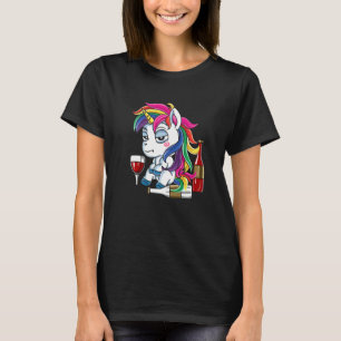 Camiseta Bebendo Vinho Meninas Vinho Vinho Bêbado Unicórnio