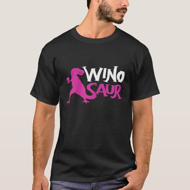 Camiseta Bebendo Womens Winosaur Wino Saur Dinossaur (Frente)