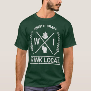 Camiseta Beber Artesanato Vintage Local de Wisconsin