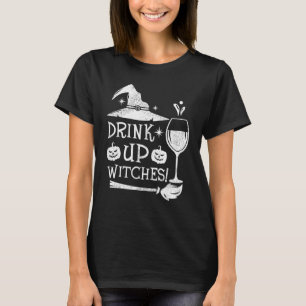 Camiseta Beber Bruxas Beer Vinho Bebendo Vinho Hallowee