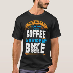 Camiseta Beber Café e Bike De Corrida Para Ciclo