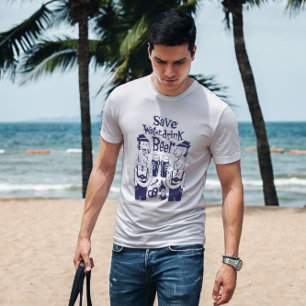 Camiseta Beber Caracteres de Cerveja