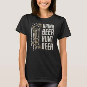 Camiseta Beber Cerveja Caçada Engraçada Arco de Archery Eng