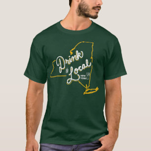 Camiseta Beber Cerveja de Artesanato Contorno Local de Nova